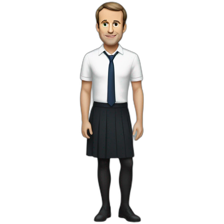 Emmanuel Macron in skirt emoji