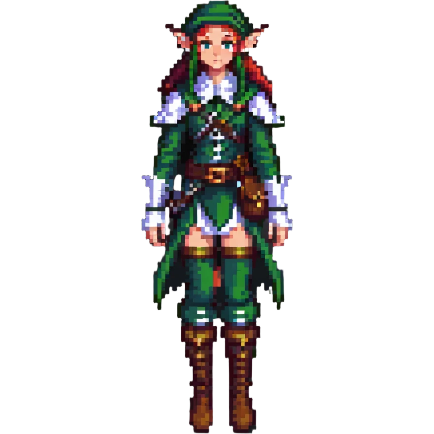 female elf full body portrait, fantasy adventurer emoji
