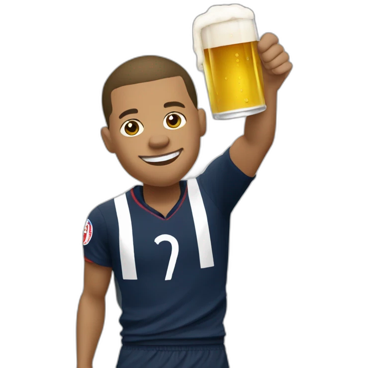 mbappe avec une biere emoji