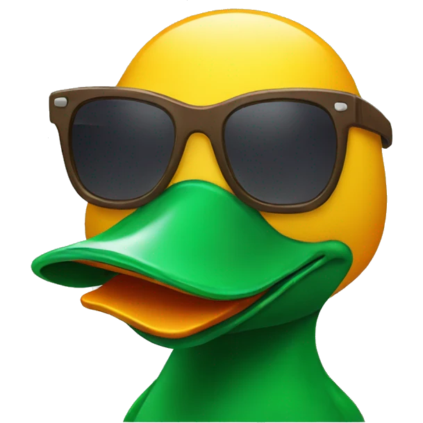 A duck with sun glasses emoji
