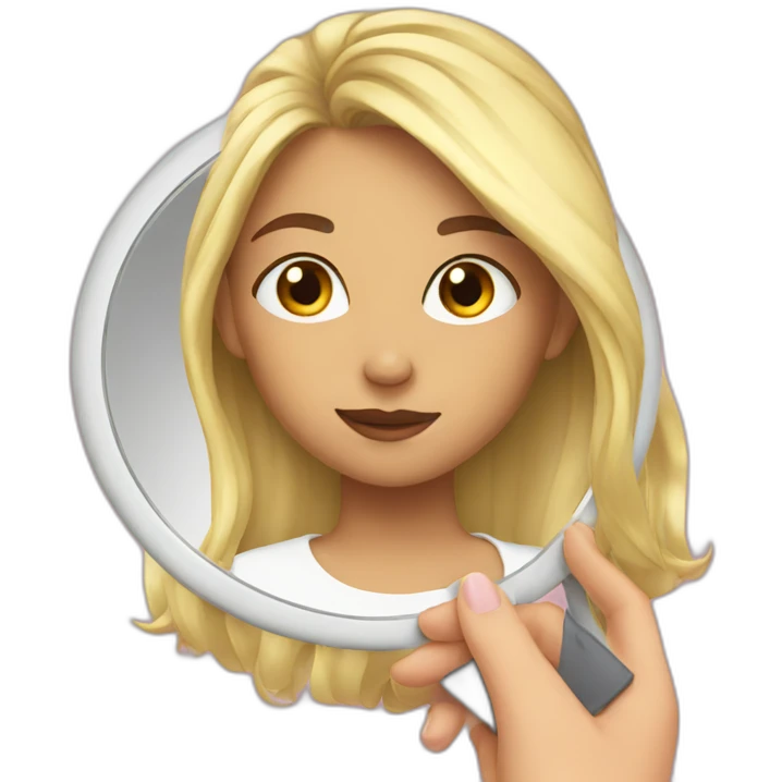girl-looks-in-the-mirror emoji