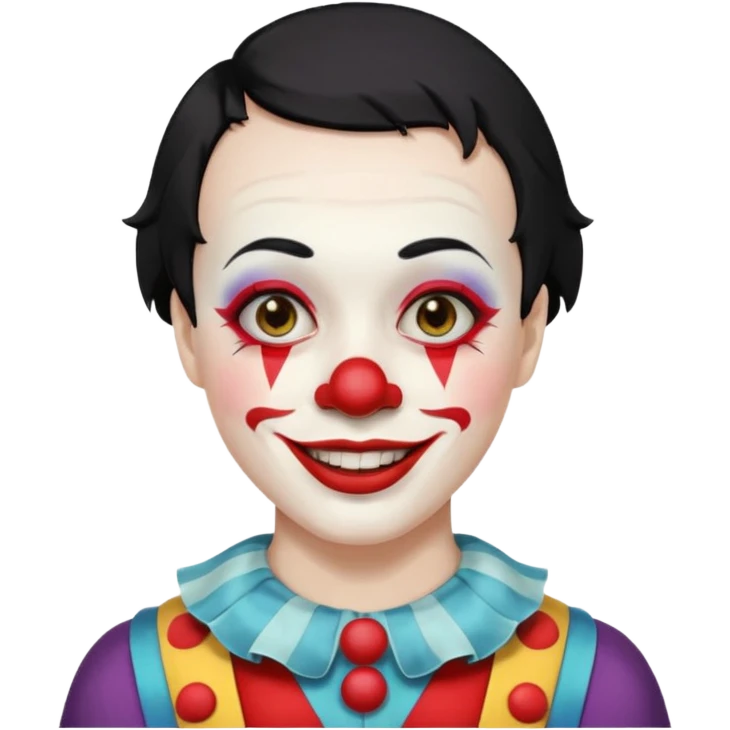 short hair black clown emoji