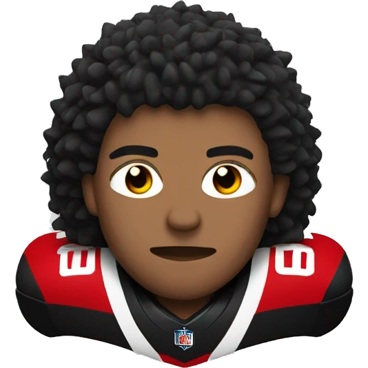  football fan wearing spiked shoulder pad that are red and black emoji