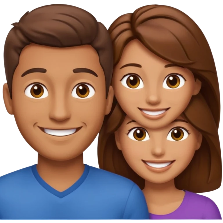Un trouple : deux hommes  et une femme qui sont amoureux  , ils sont tous blanc et brun  emoji