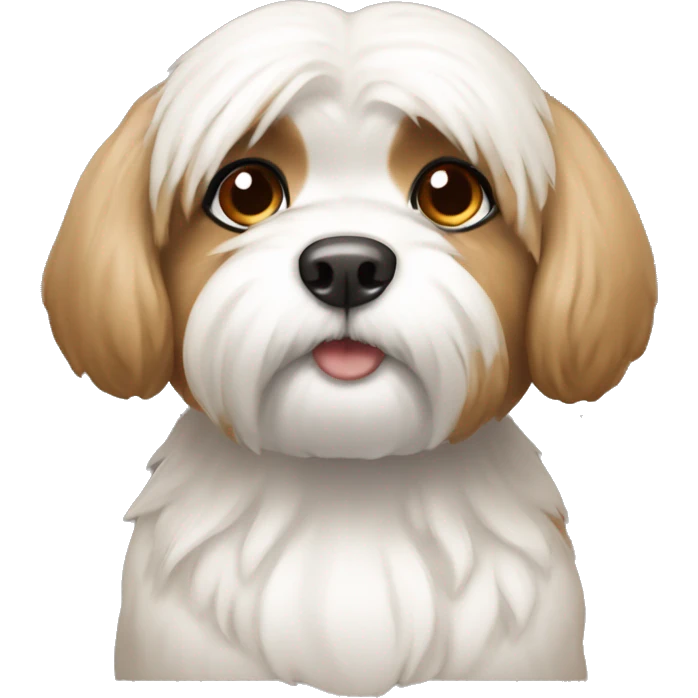 white Shitzu with light brown ears emoji
