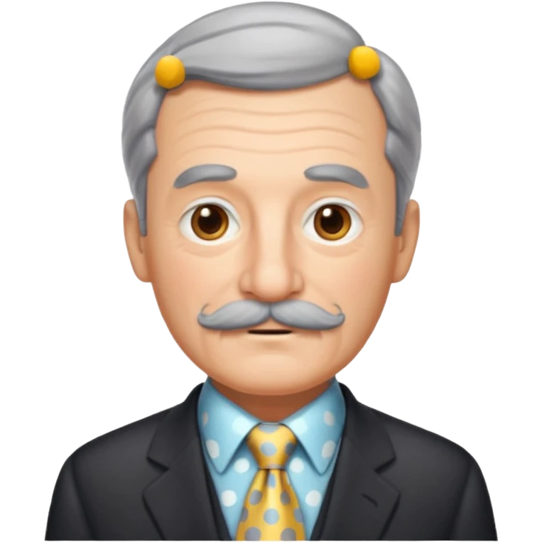 Grandpa with gray mustache & polka-dot tie emoji