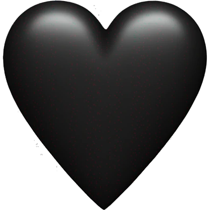black heart with a T on it emoji