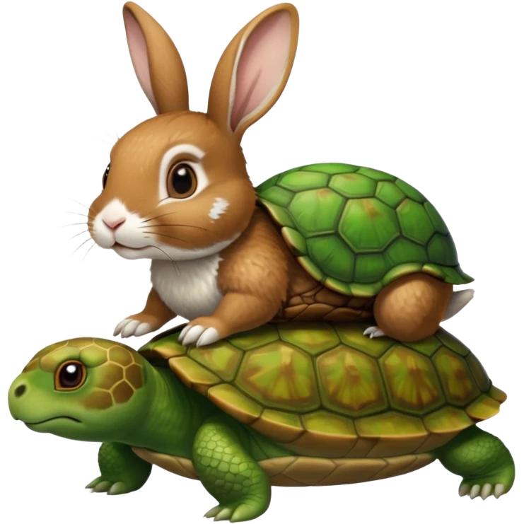 Turtle being ridden by a rabbit emoji