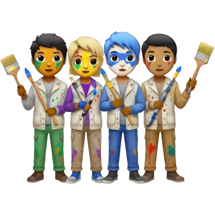 Painters with Paint Stained Faces emoji