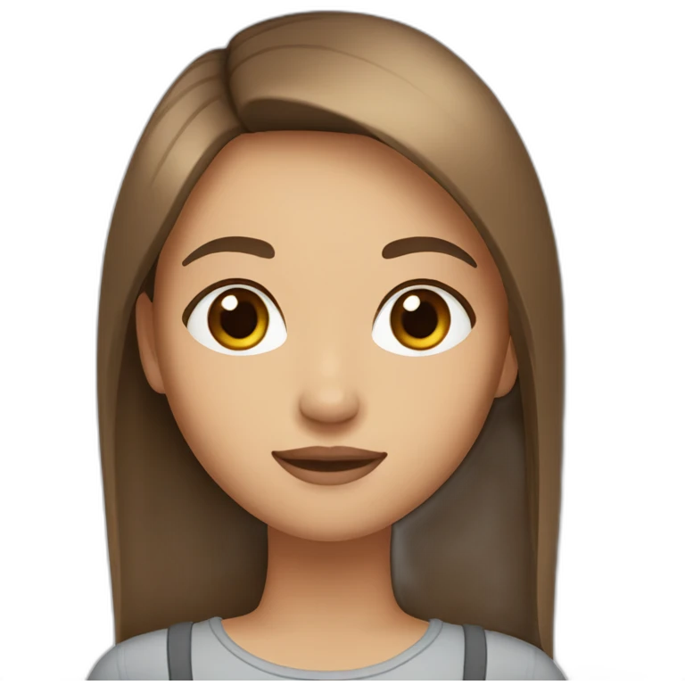 Girl with brown straight hair brown eyes and beauty spots  emoji