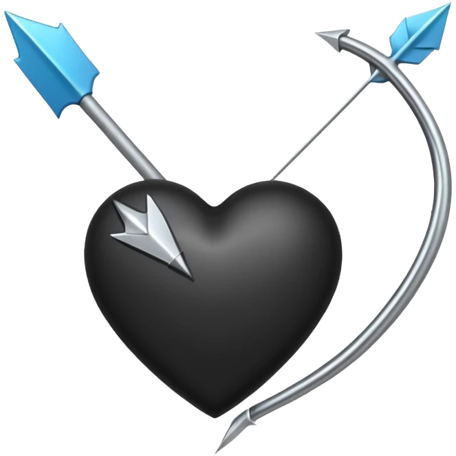 Corazón negro con una flecha emoji