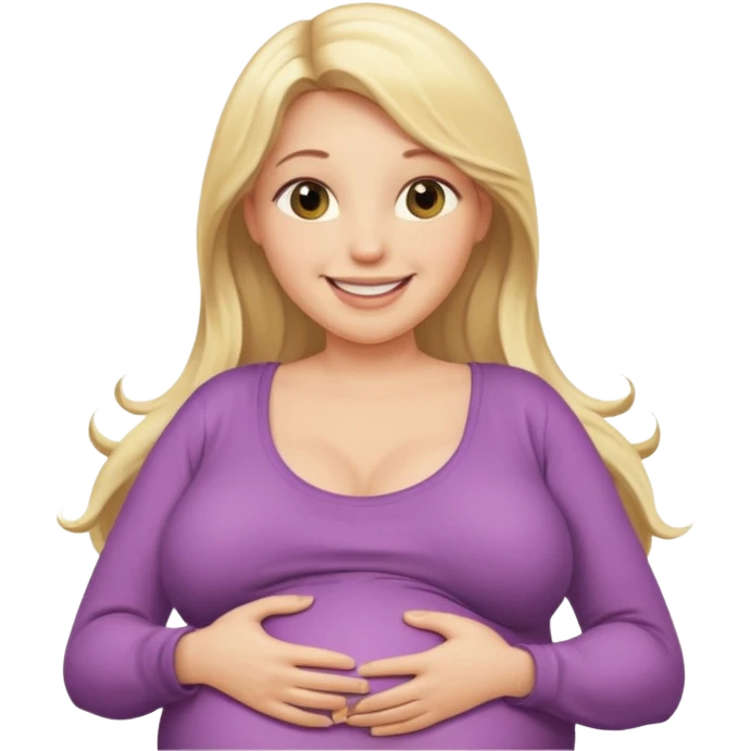 Kobieta blondynka długie włosy w ciąży duże cycki emoji