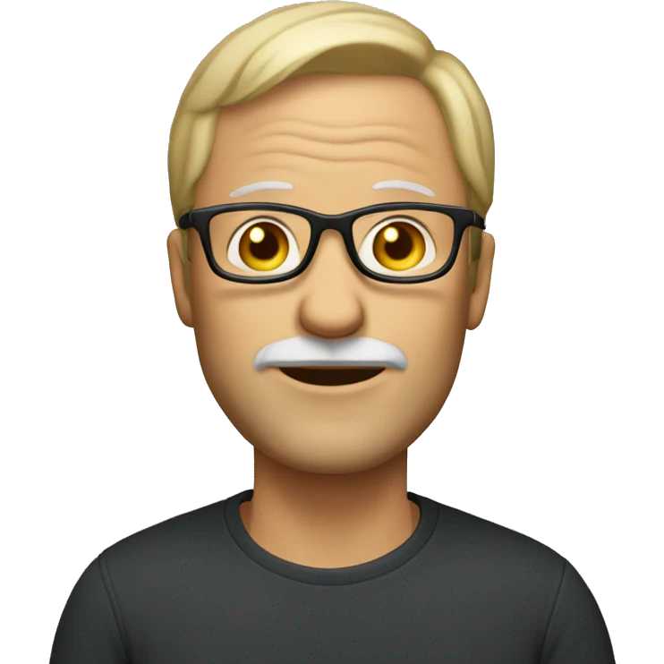50 year old male with sandy blonde hair and glasses emoji