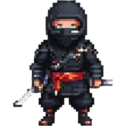 pixel art masked ninja emoji