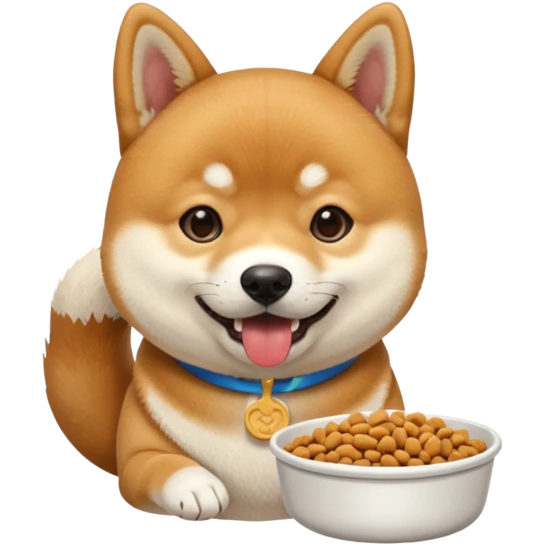 shiba inu eating dog food emoji