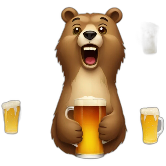 bear whit beer emoji