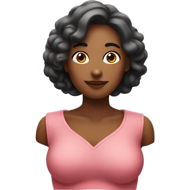 Woman with a big heartbon her chest emoji
