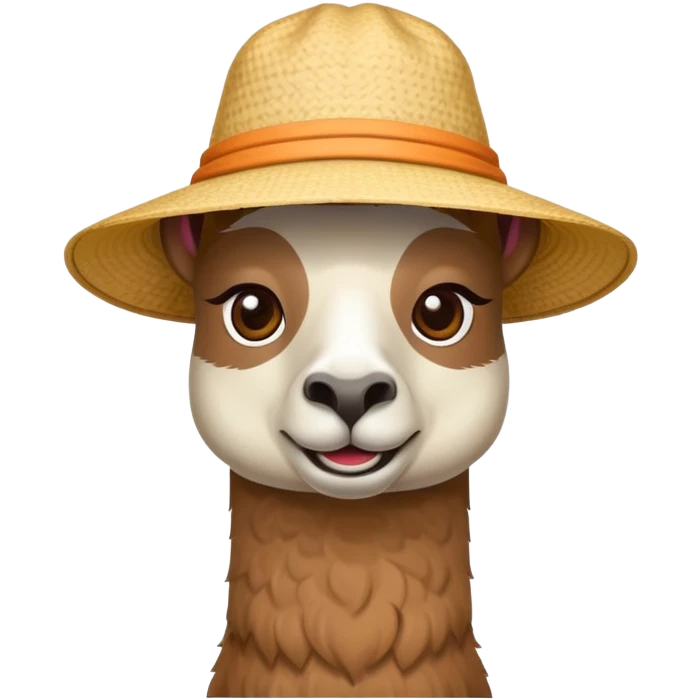 Stupid lama with sun hat emoji