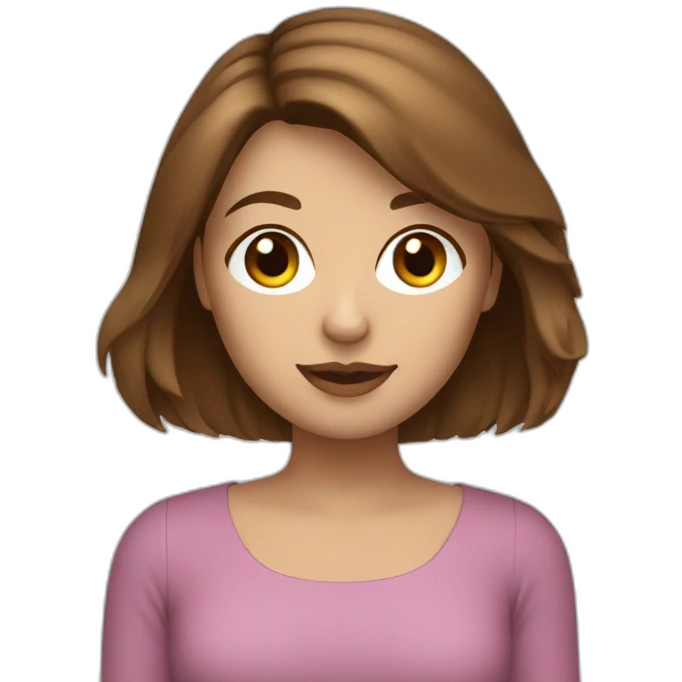 brown-haired girl with bob designer interior emoji