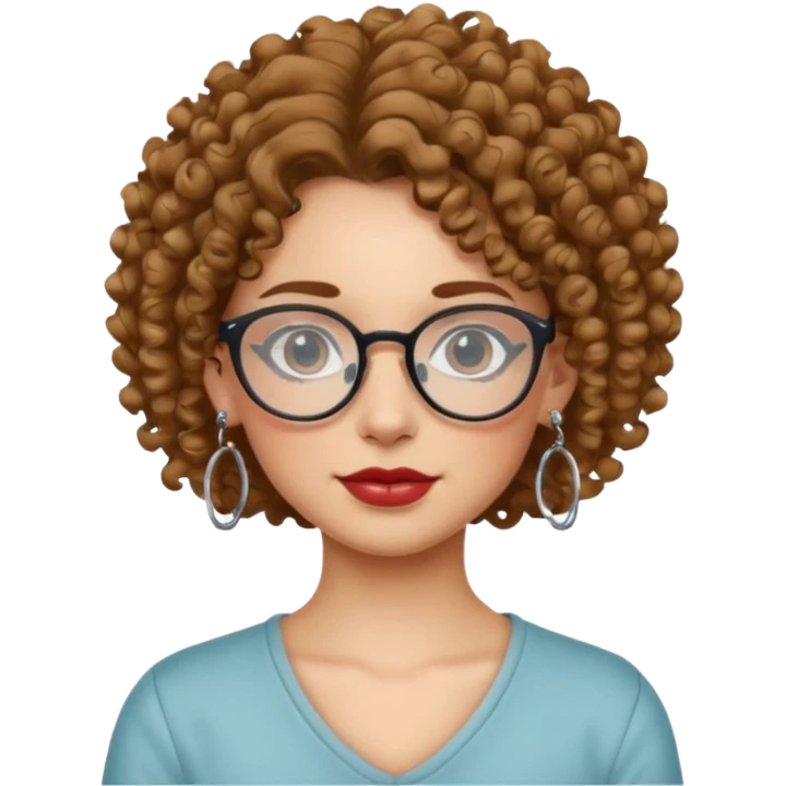 curly glasses earring tattooed girl emoji