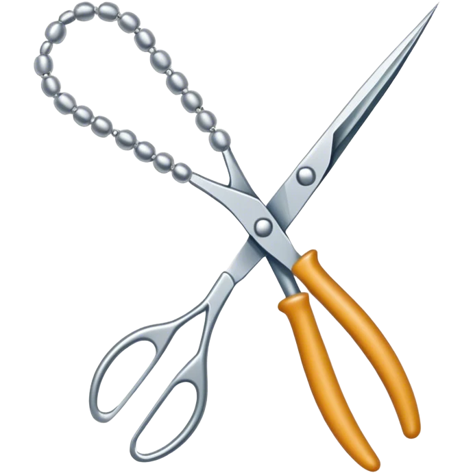 Beading icon, intricate beaded jewelry or decorative item in progress, visible beads, thread, and needle, tools like pliers and scissors, minimalistic style, clean lines, transparent background. emoji