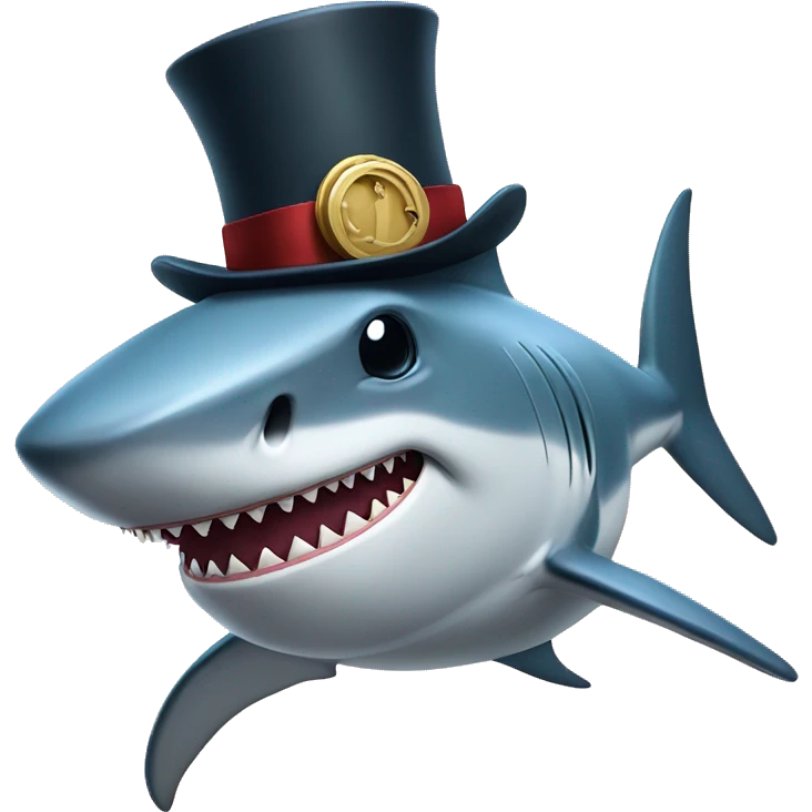 shark with tophat emoji