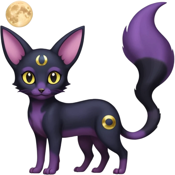 Magical Lunar Celestial Moon-powered-Umbreon-Purrloin-Delcatty-sphynx-fusion (full body) emoji