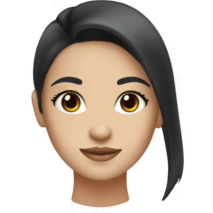 skin care white girl with long black hair emoji