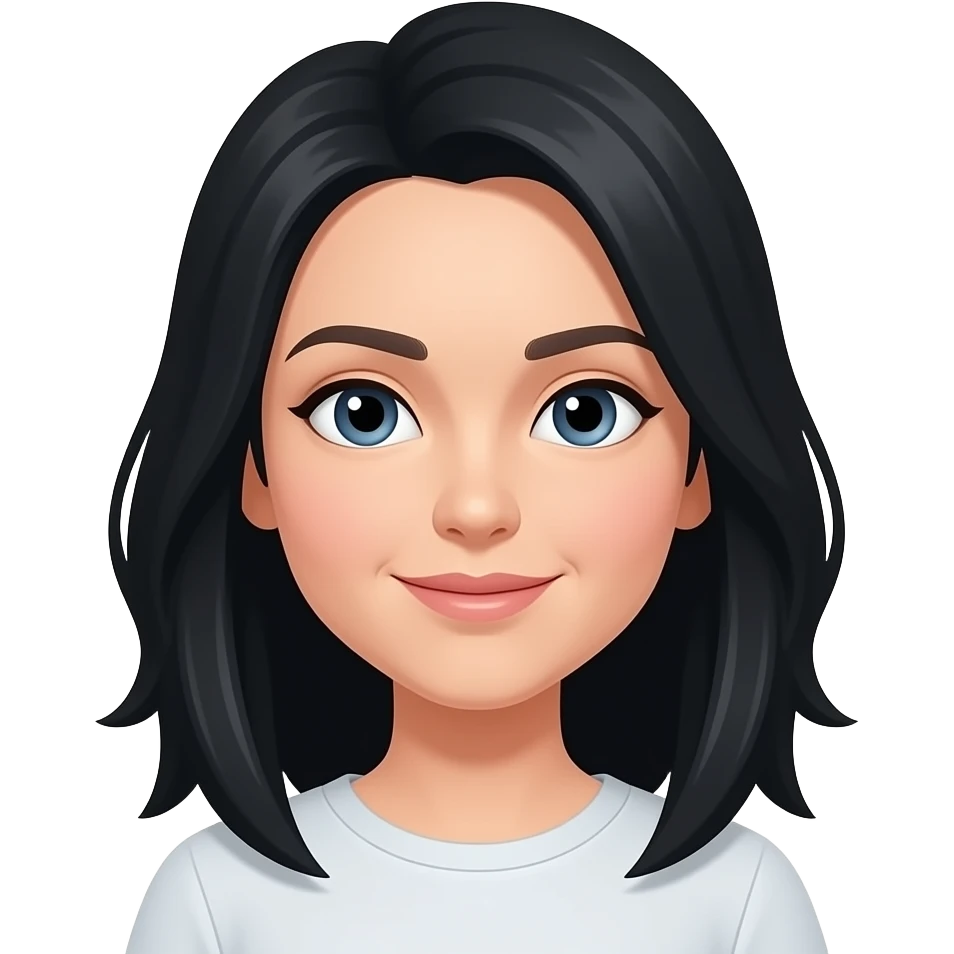 This with black hair emoji