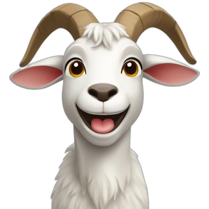 Goat with coconut emoji
