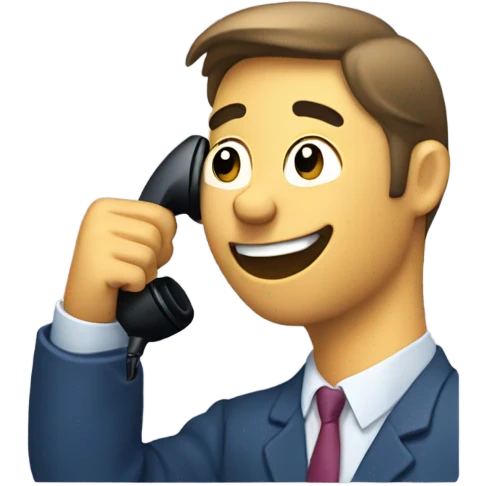 Smiling and dialing emoji