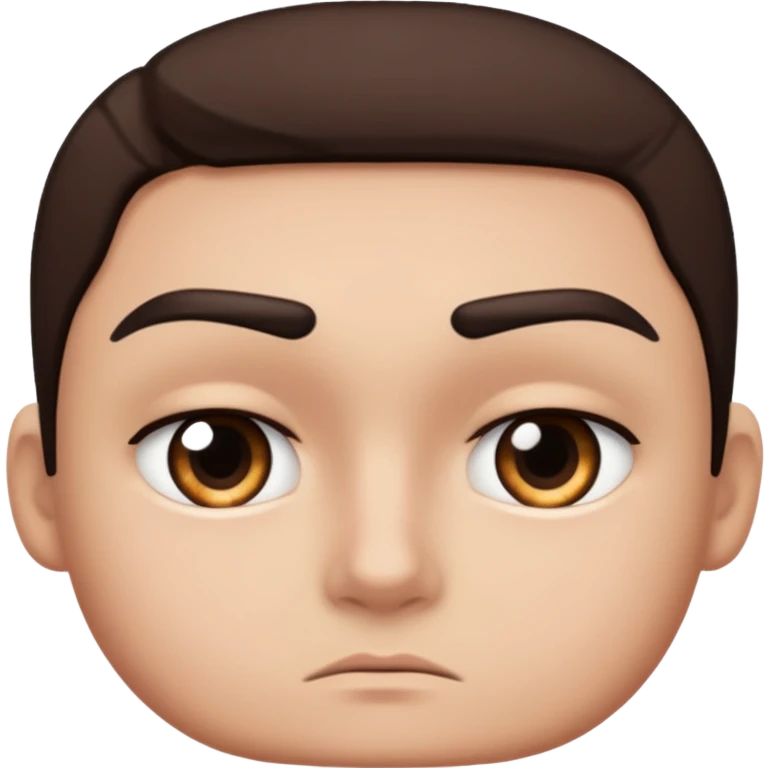 One eyebrow raised close up suspicious looking emoji