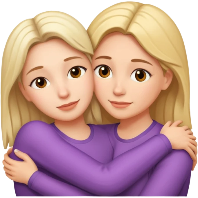 Mom and daughter hugging  emoji