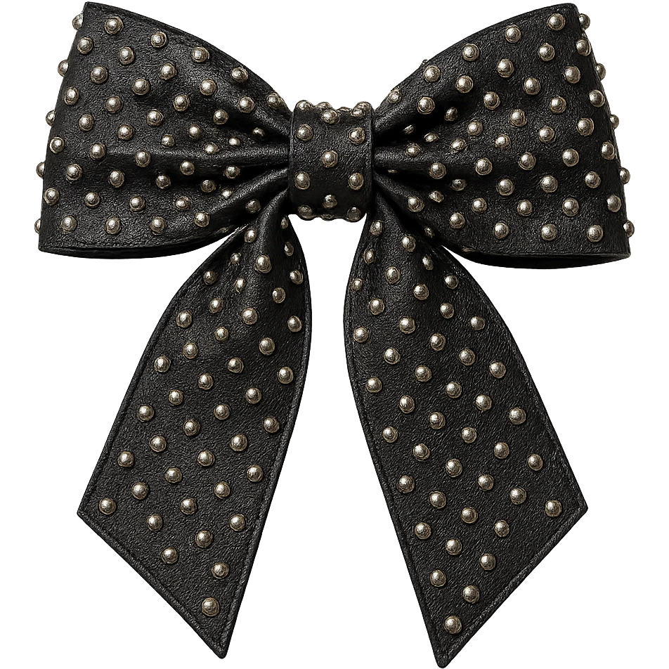 kpop stage bow with metallic studs, edgy and stylish, remove background emoji