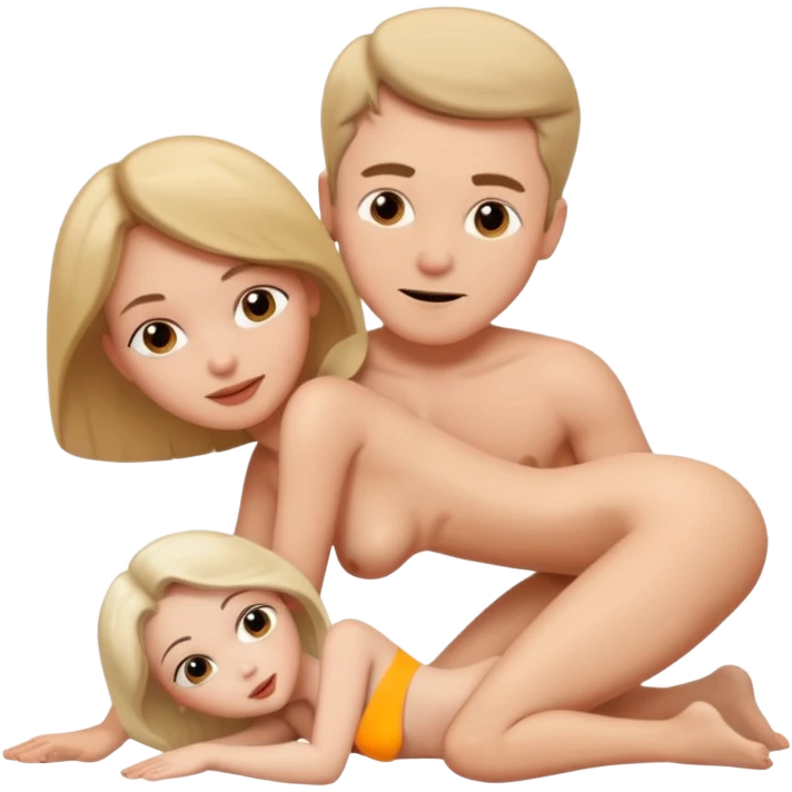 White Man and white woman having sex naked doggy style sex position emoji