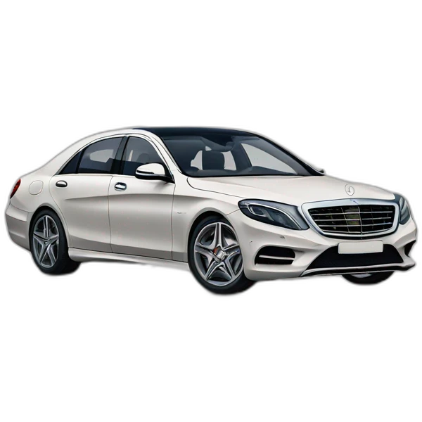 a mercedes s class with heart road emoji