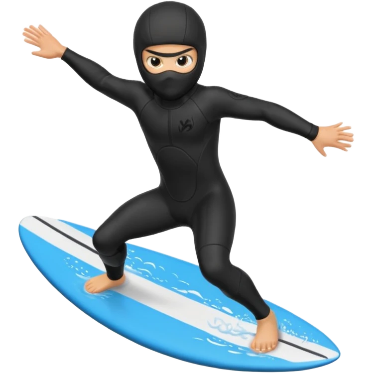 Ninja surfing  emoji