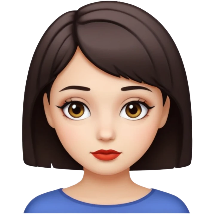 make sexy, cute, and gorgeous girl with short hair and makeup on her face emoji