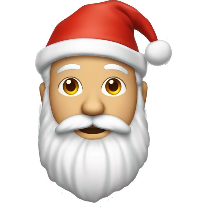 père Noël avec cadeau est costume rouge et barbe blanche emoji