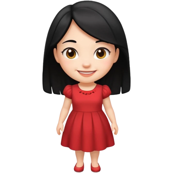 very big head and small body proportion female cartoon emoji