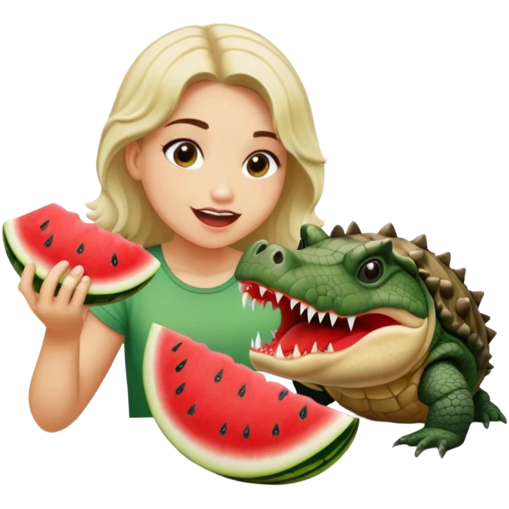 吃着西瓜的鳄龟 emoji