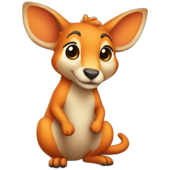 kangourou kids orange cartoon emoji