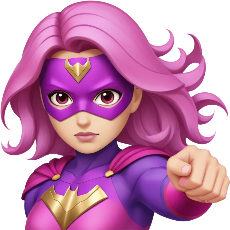 pink violet woman superhero power emoji