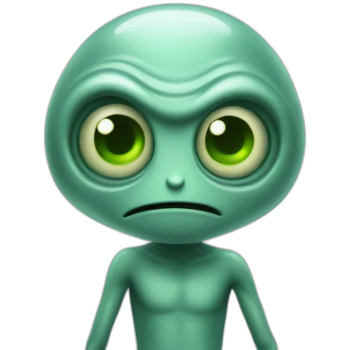 Confused alien emoji