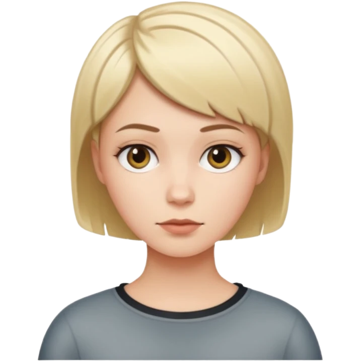 White girl with short hair cut like a boy emoji