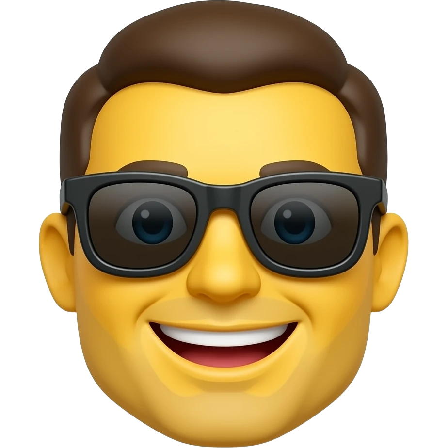 smiling yellow emoji wearing sunglasses emoji