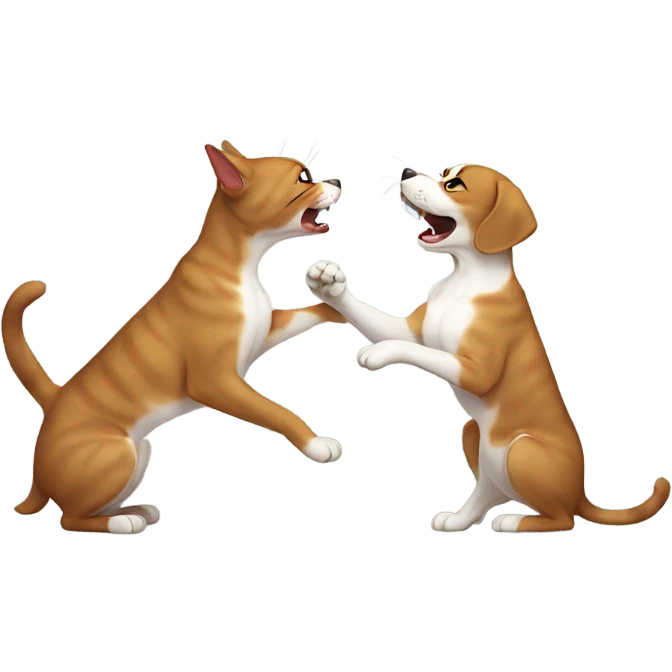 Cat slapping dog emoji