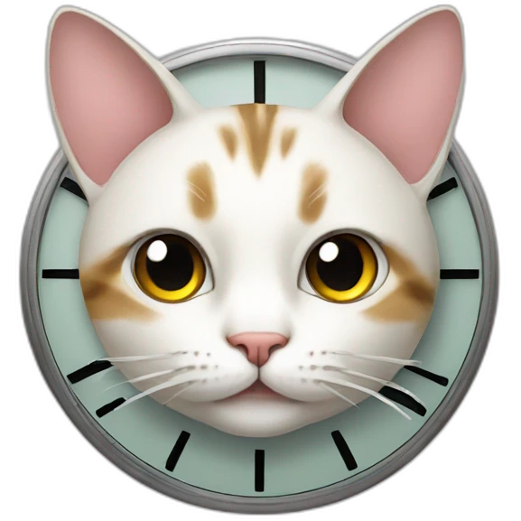 Cat as a clock emoji