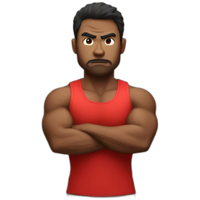 angry gym man (red) emoji