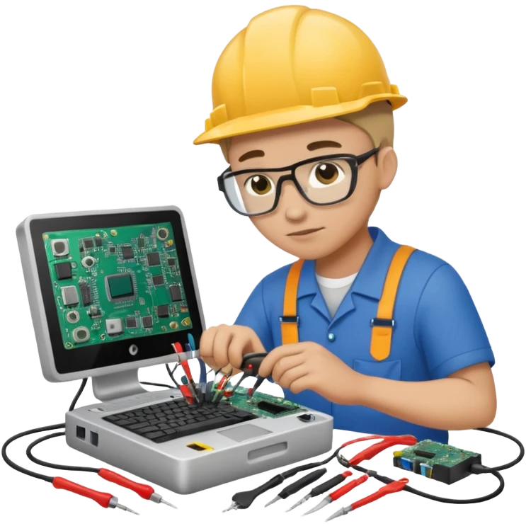 computer technician fixing damage computer emoji